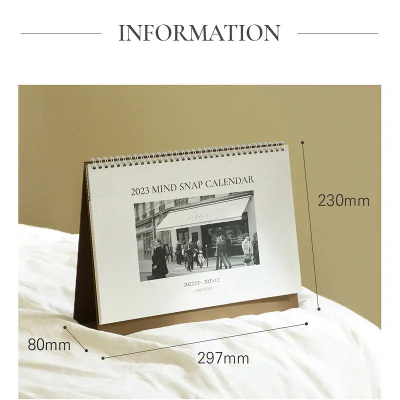 Indigo - 2023 Mind Snap A4 Desk Calendar - Indigo - Calendar - Harumio