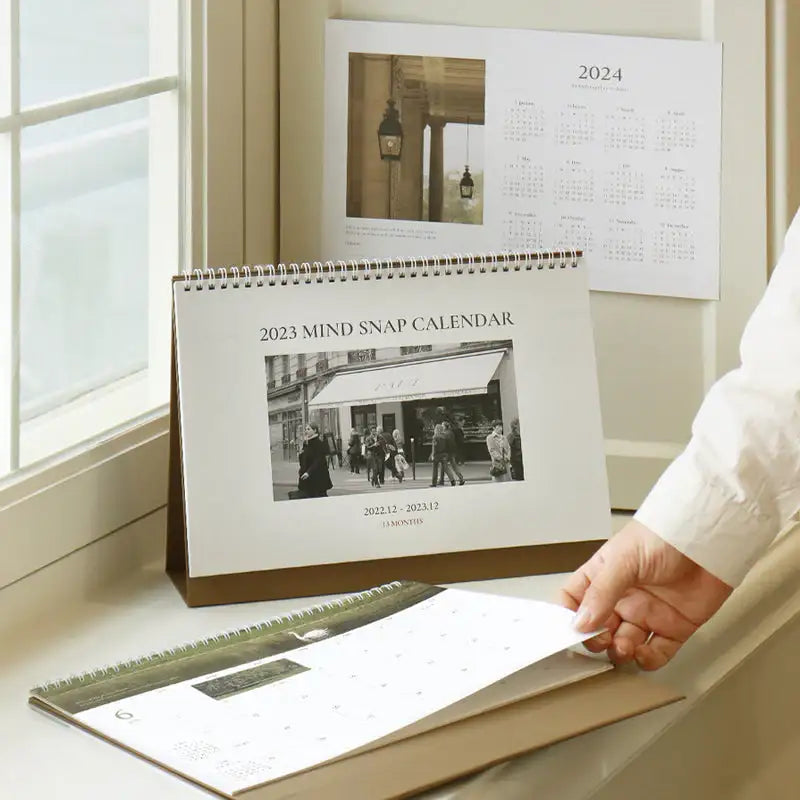 Indigo - 2023 Mind Snap A4 Desk Calendar - Indigo - Calendar - Harumio