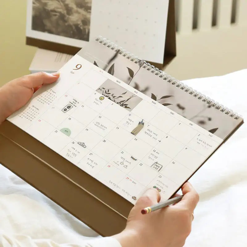 Indigo - 2023 Mind Snap A4 Desk Calendar - Indigo - Calendar - Harumio