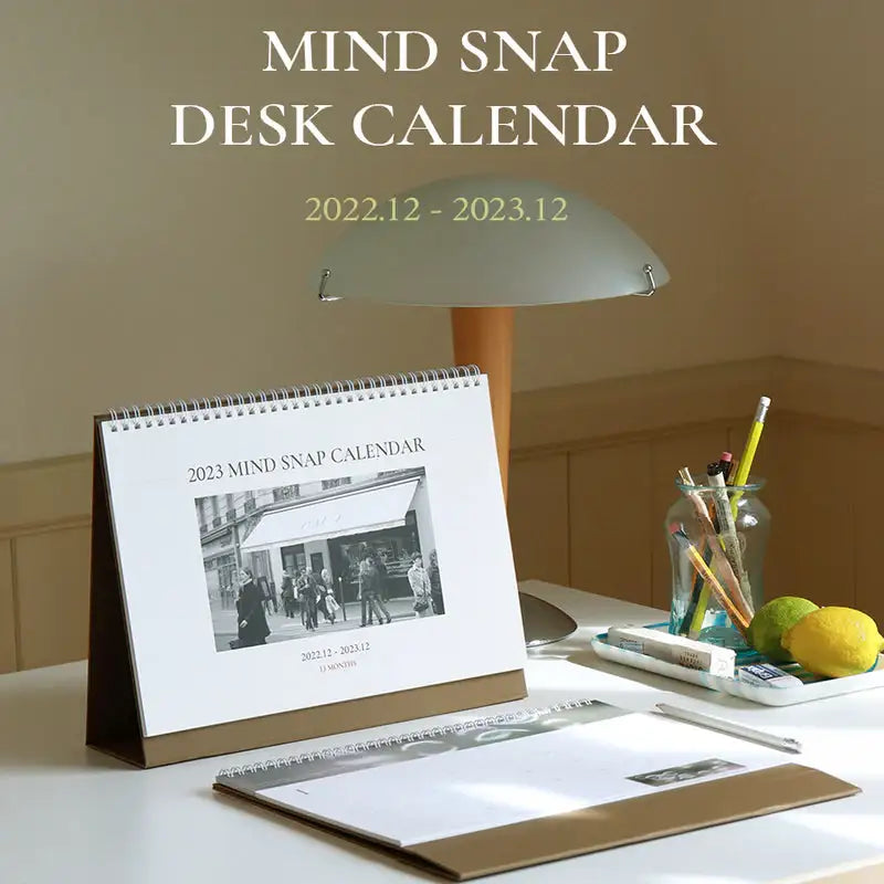 Indigo - 2023 Mind Snap A4 Desk Calendar - Indigo - Calendar - Harumio