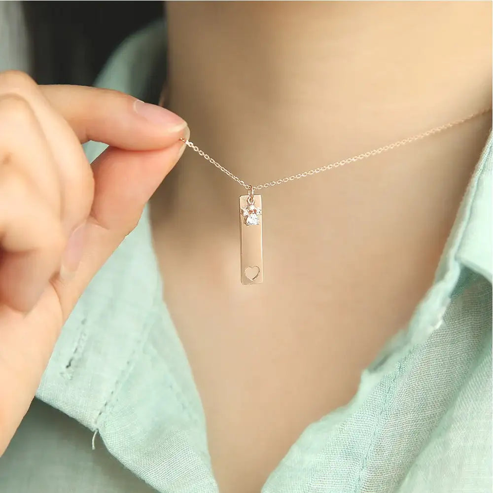 OST - My Little Friends - Rectangular Beam Rose Gold Necklace - My Little Friends - Jewelry - Harumio