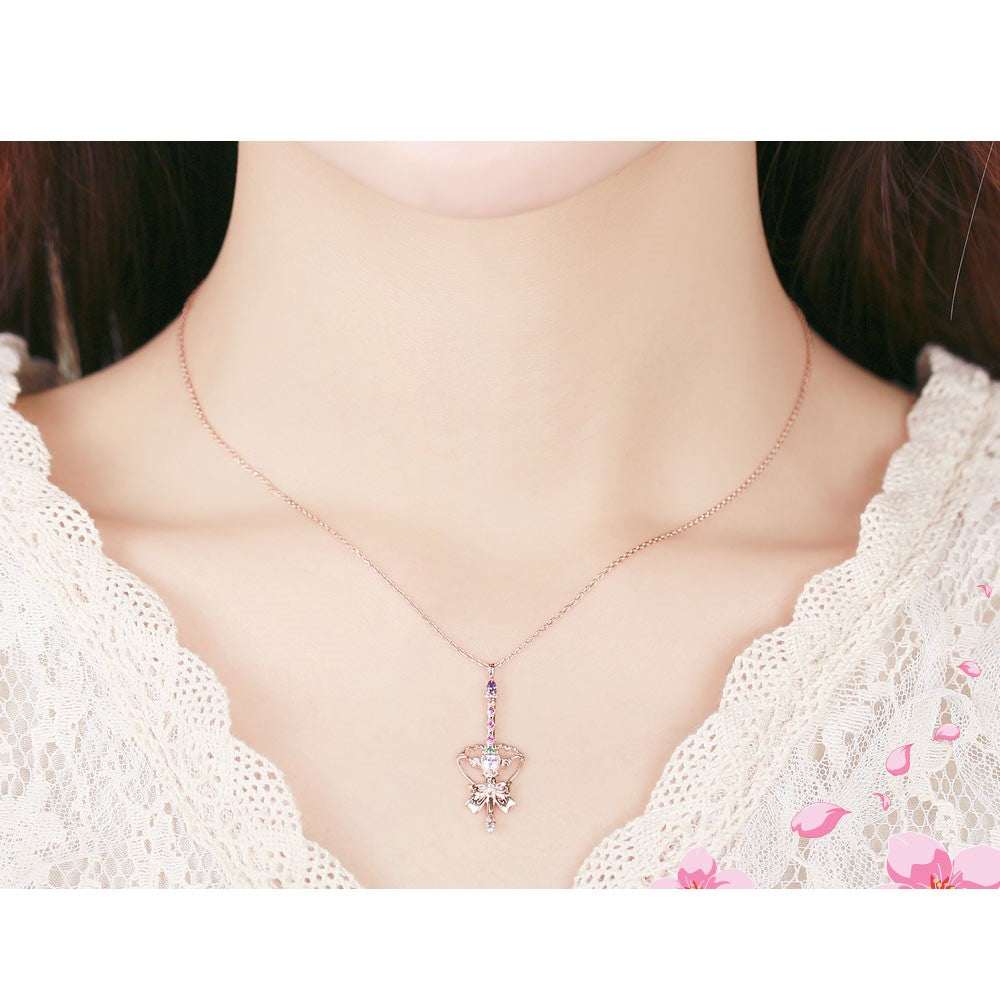 Wedding Peach x CLUE - Angel Bucket Silver Necklace