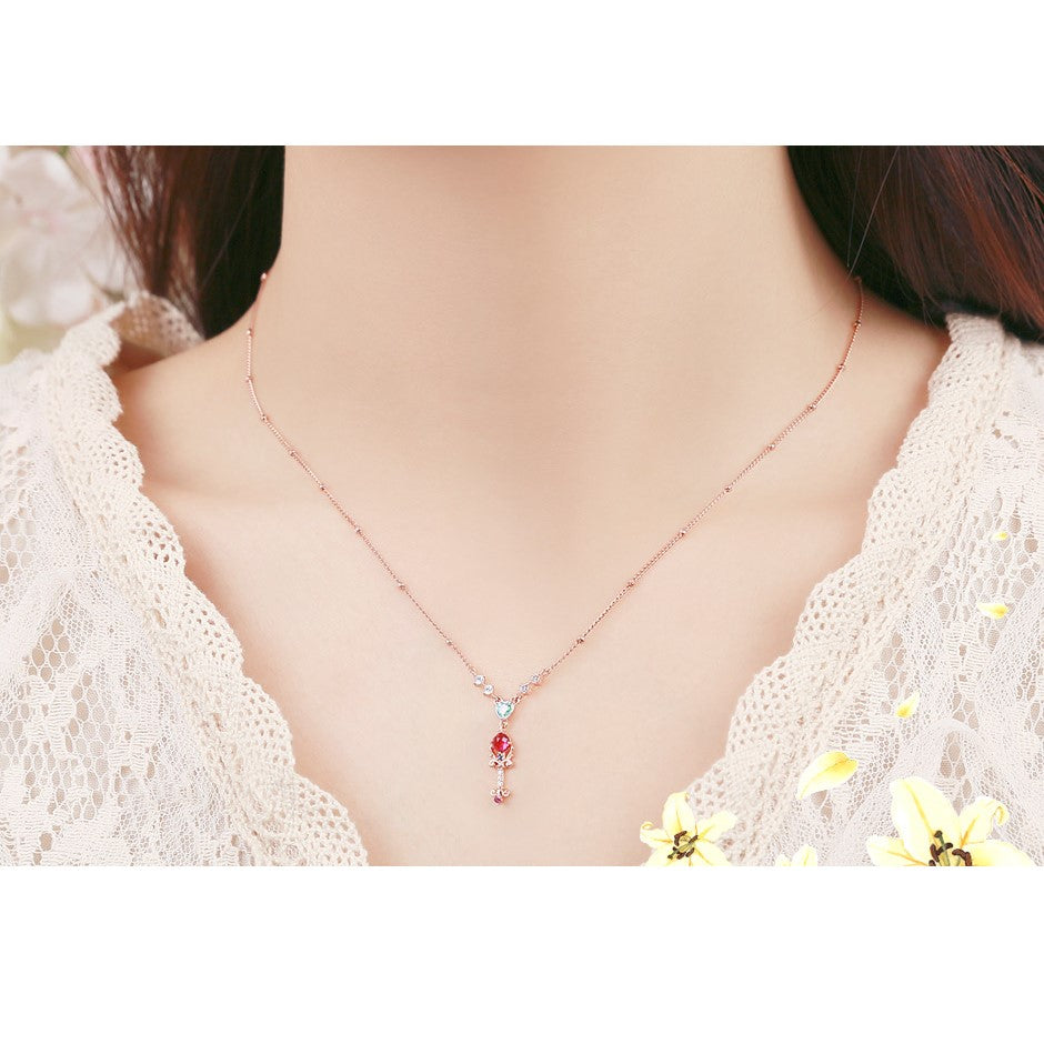 Wedding Peach x CLUE - Angel Lily Witchcraft Silver Necklace - Star of Love