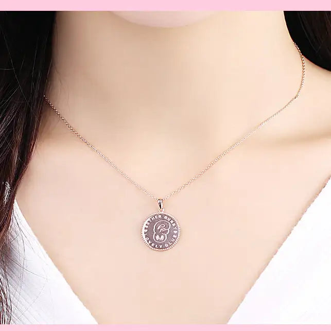 Clue X Esther Bunny - Roseholic Unbalanced Coin Silver Necklace - CLUE - Accessories - Harumio