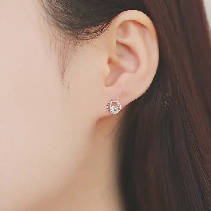 OST - Shiny Cubic Silver Ring Silver Earrings - OST - Jewelry - Harumio