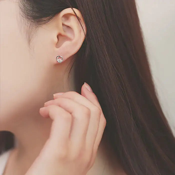 OST - Shiny Cubic Silver Ring Silver Earrings - OST - Jewelry - Harumio