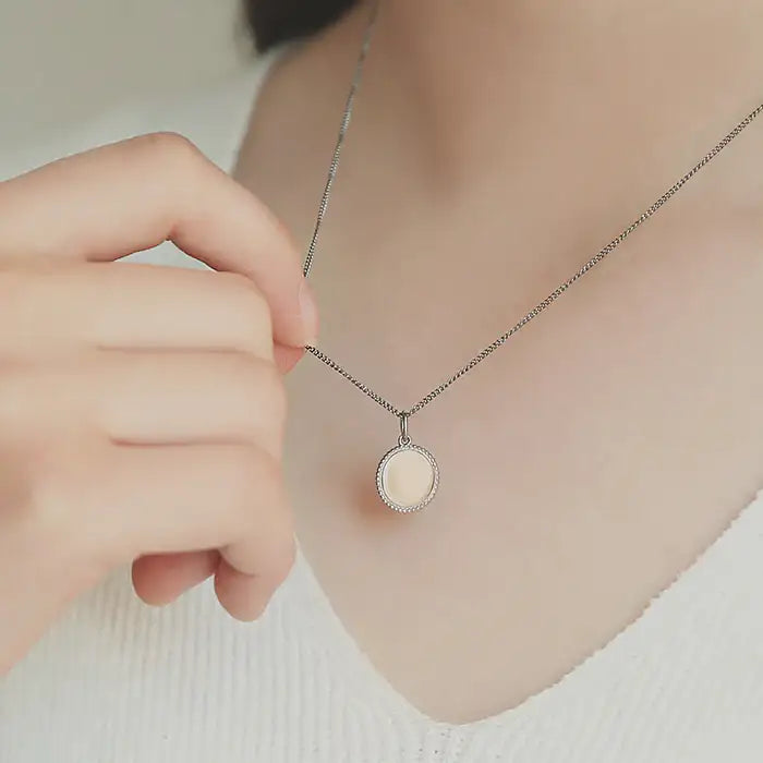 OST - Round Cameo Silver Antique Coin Necklace - OST - Jewelry - Harumio
