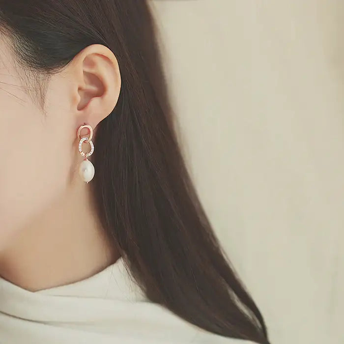 OST - Cubic Turing Bold Pearl Earrings - OST - Jewelry - Harumio