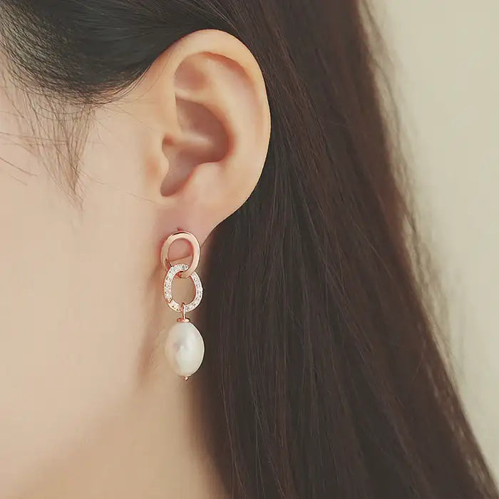 OST - Cubic Turing Bold Pearl Earrings - OST - Jewelry - Harumio