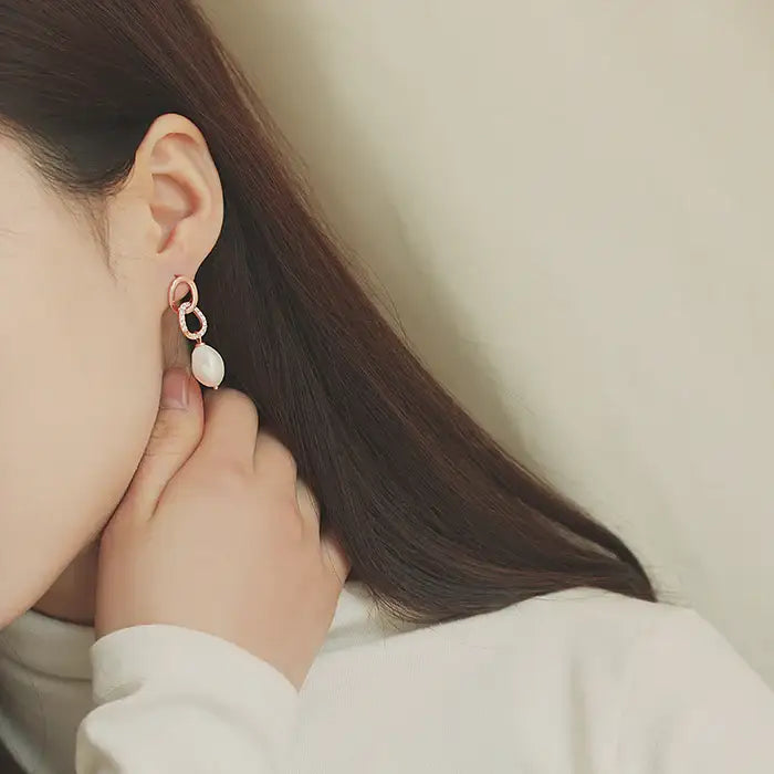 OST - Cubic Turing Bold Pearl Earrings - OST - Jewelry - Harumio