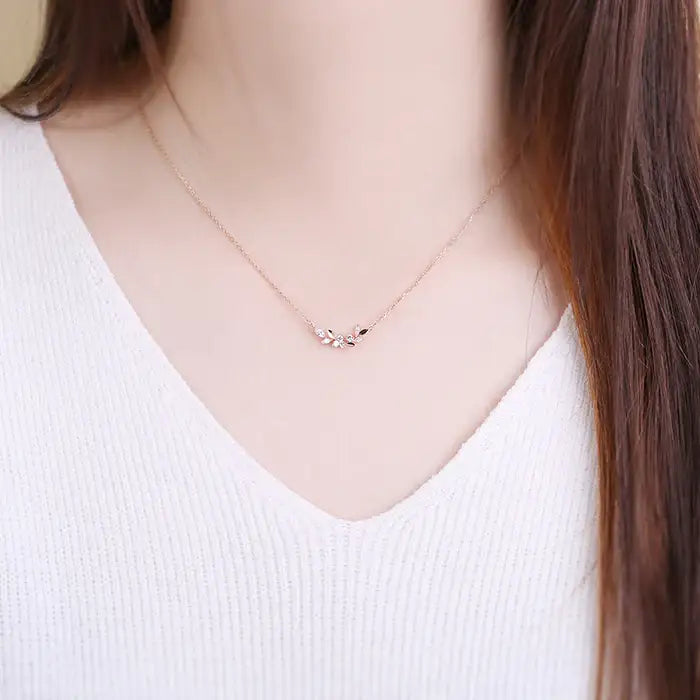 OST - Spring Flower & Leaves Necklace - OST - Jewelry - Harumio