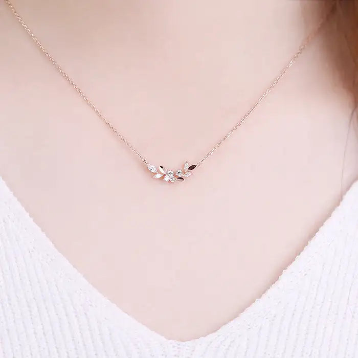 OST - Spring Flower & Leaves Necklace - OST - Jewelry - Harumio