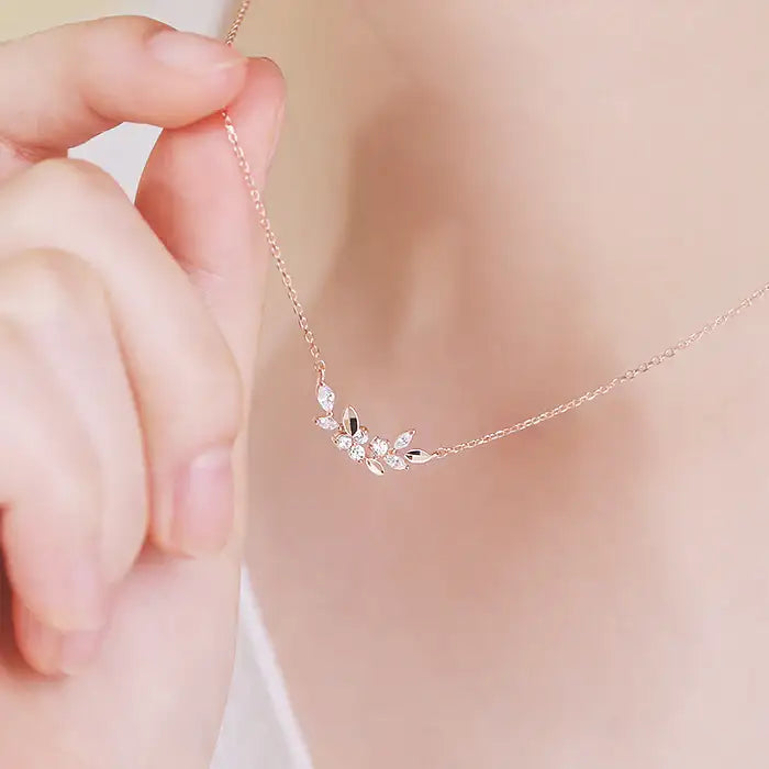 OST - Spring Flower & Leaves Necklace - OST - Jewelry - Harumio