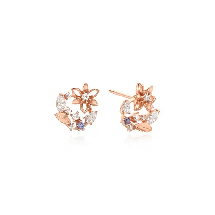 OST - September Sapphire Clematis Birth Flower Earrings - OST - Jewelry - Harumio