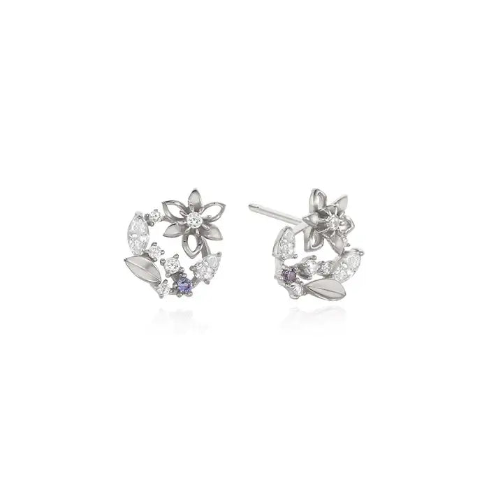 OST - September Sapphire Clematis Birth Flower Earrings - OST - Jewelry - Harumio