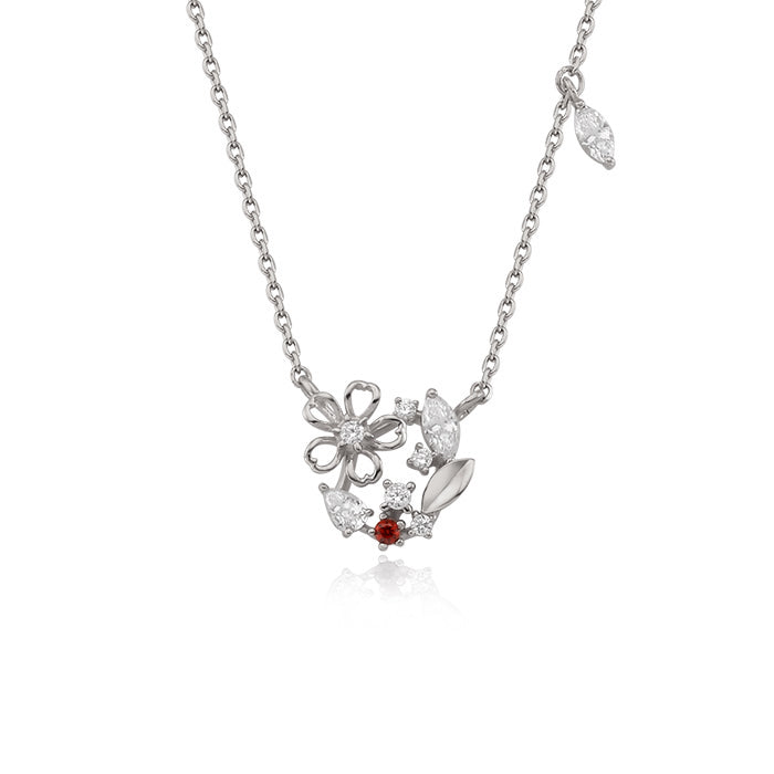 OST - January Garnet Violet Birth Flower Necklace
