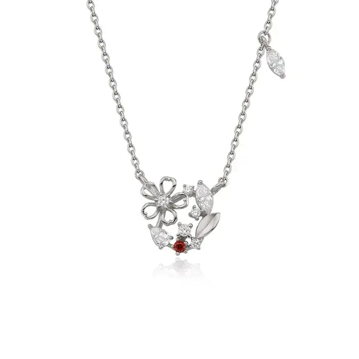 OST - January Garnet Violet Birth Flower Necklace - OST - Jewelry - Harumio