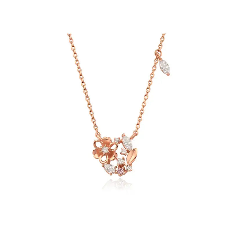 OST - February Amethyst Freesia Birth Flower Necklace - OST - Jewelry - Harumio