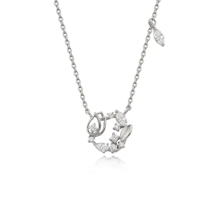 OST - April White Cubic Tulip Birth Flower Necklace - OST - Jewelry - Harumio