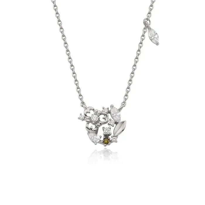 OST - August Birthstone Peridot Clover Birth Flower Necklace - OST - Jewelry - Harumio