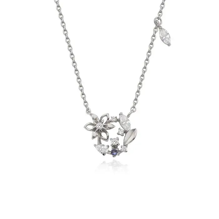 OST - September Birthstone Sapphire Clematis Birth Flower Necklace - OST - Jewelry - Harumio