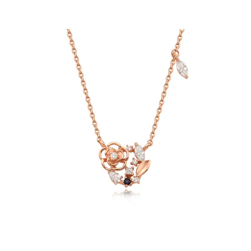 OST - December Birthstone Iolite Camellia Birth Flower Necklace - OST - Jewelry - Harumio