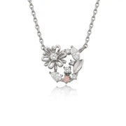OST - October Birthstone Pink Opal Calendula Birth Flower Necklace - OST - Jewelry - Harumio