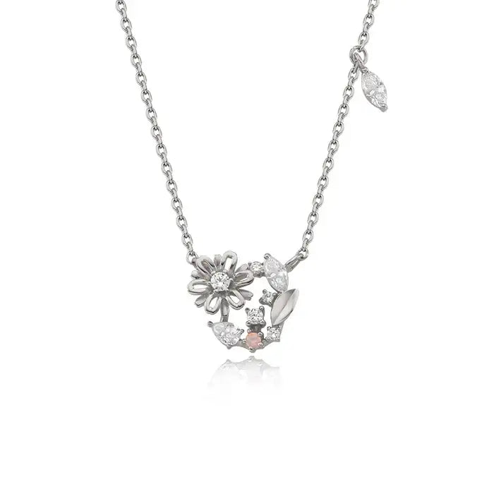 OST - October Birthstone Pink Opal Calendula Birth Flower Necklace - OST - Jewelry - Harumio