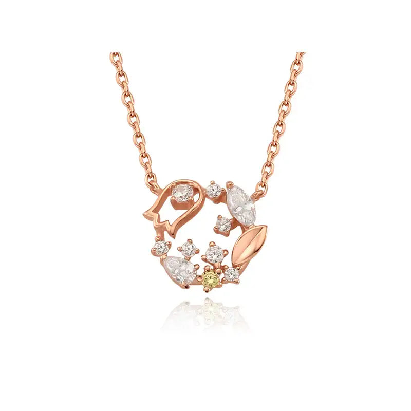 OST - November Birthstone Citrine Lantern Flower Birth Flower Necklace - OST - Jewelry - Harumio