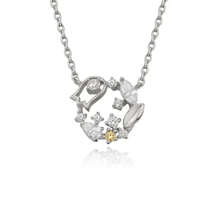 OST - November Birthstone Citrine Lantern Flower Birth Flower Necklace - OST - Jewelry - Harumio