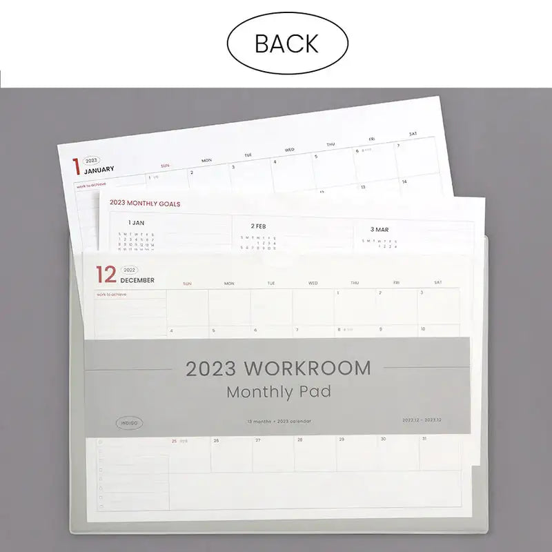 Indigo - 2023 Official Workroom Monthly Pad - Indigo - Planner Pad - Harumio