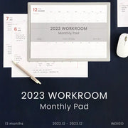 Indigo - 2023 Official Workroom Monthly Pad - Indigo - Planner Pad - Harumio