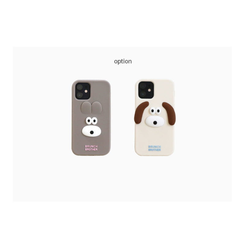 Romane x 10x10 - Brunch Brother Bunny and Puppy Silicone iPhone Case