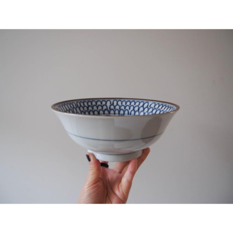 Bymino - Summer Indigo Blue Kosome Noodle Bowl 19cm