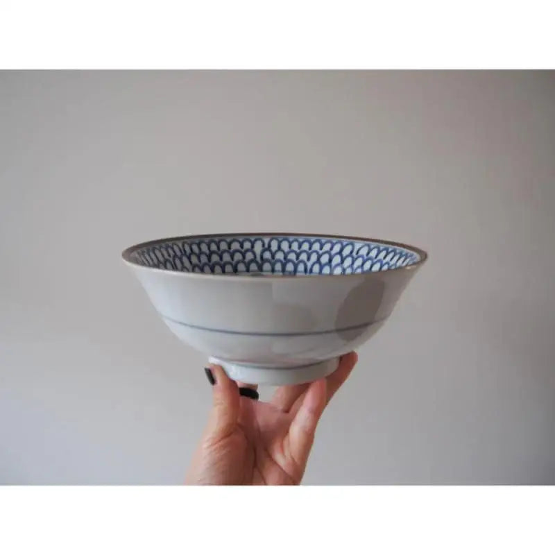 Bymino - Summer Indigo Blue Kosome Noodle Bowl 19cm - Bymino - Kitchenware - Harumio