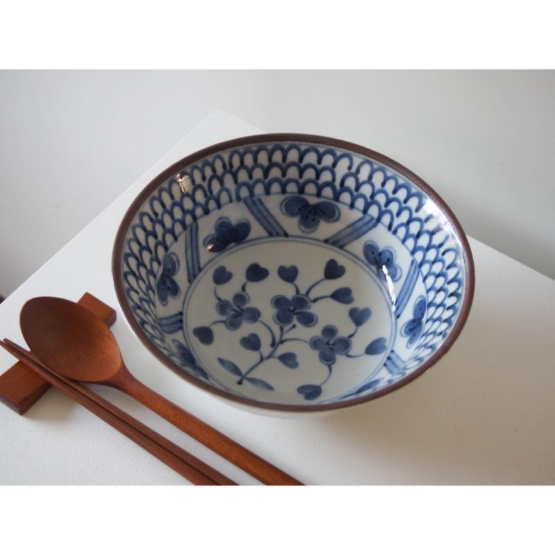 Bymino - Summer Indigo Blue Kosome Noodle Bowl 19cm