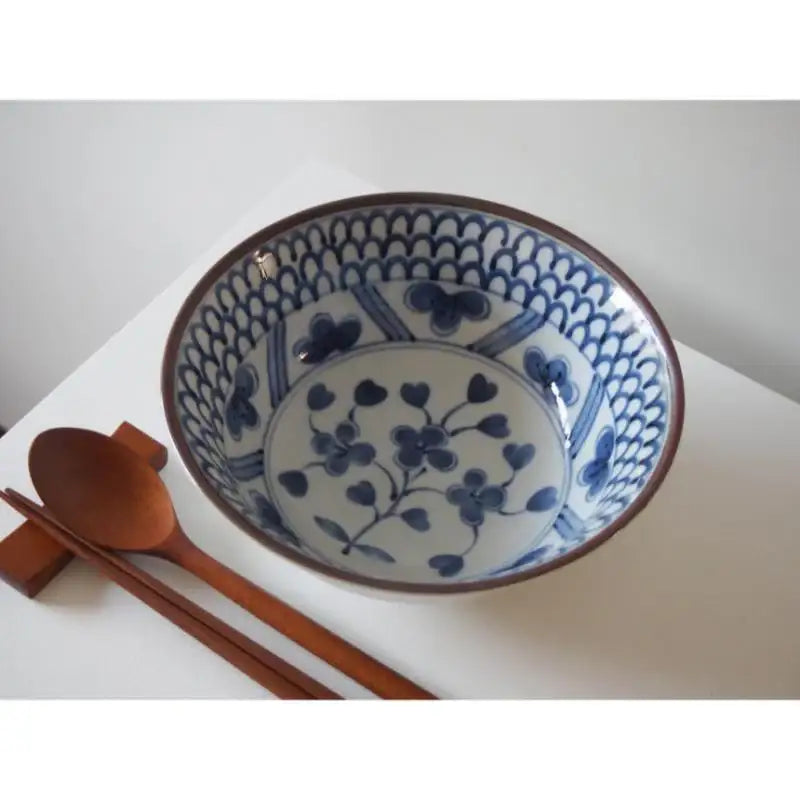 Bymino - Summer Indigo Blue Kosome Noodle Bowl 19cm - Bymino - Kitchenware - Harumio