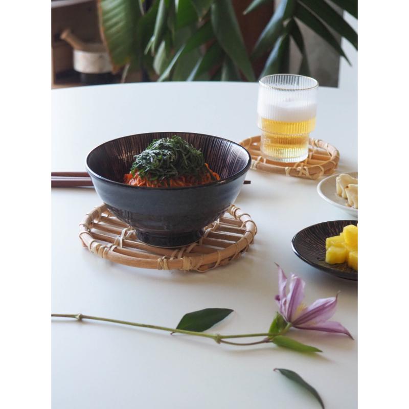 Bymino - Zen Series Zen Black Round Small Noodle Bowl 15.8cm