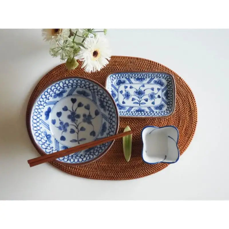 Bymino - Summer Indigo Blue Kosome Noodle Bowl 19cm - Bymino - Kitchenware - Harumio