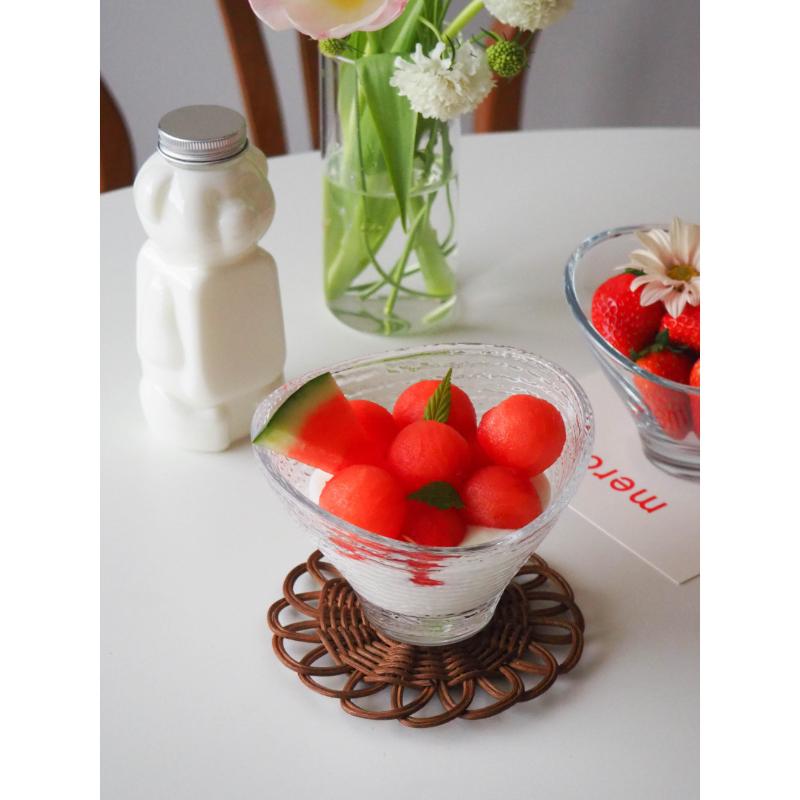 Bymino - France Arcoroc Home Café Triangle Glass Ice Cream Bowl