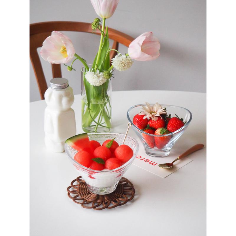 Bymino - France Arcoroc Home Café Triangle Glass Ice Cream Bowl