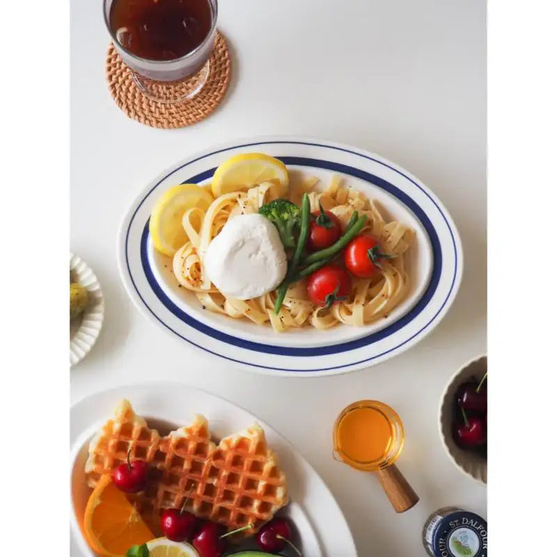 Syracuse - Maple Line Blue Oval Plate 25.5cm