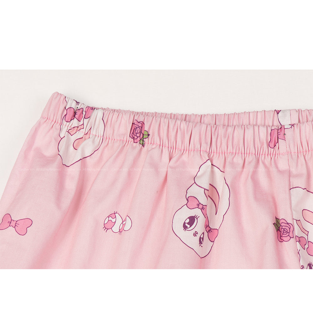 Esther Bunny x Ullala - Heart Bunny Short Sleeve with Lace Pajamas Set