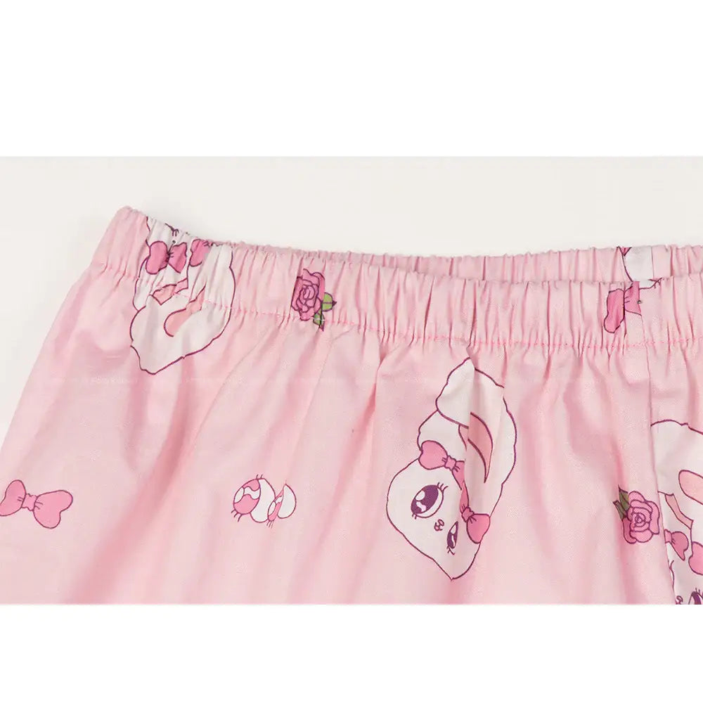 Esther Bunny x Ullala - Heart Bunny Short Sleeve with Lace Pajamas Set - Esther Bunny x Ullala - Clothing - Harumio