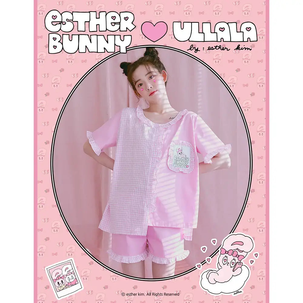 Esther Bunny x Ullala - Lovely Bunny Short Sleeve Pajamas Set - Esther Bunny x Ullala - Clothing - Harumio