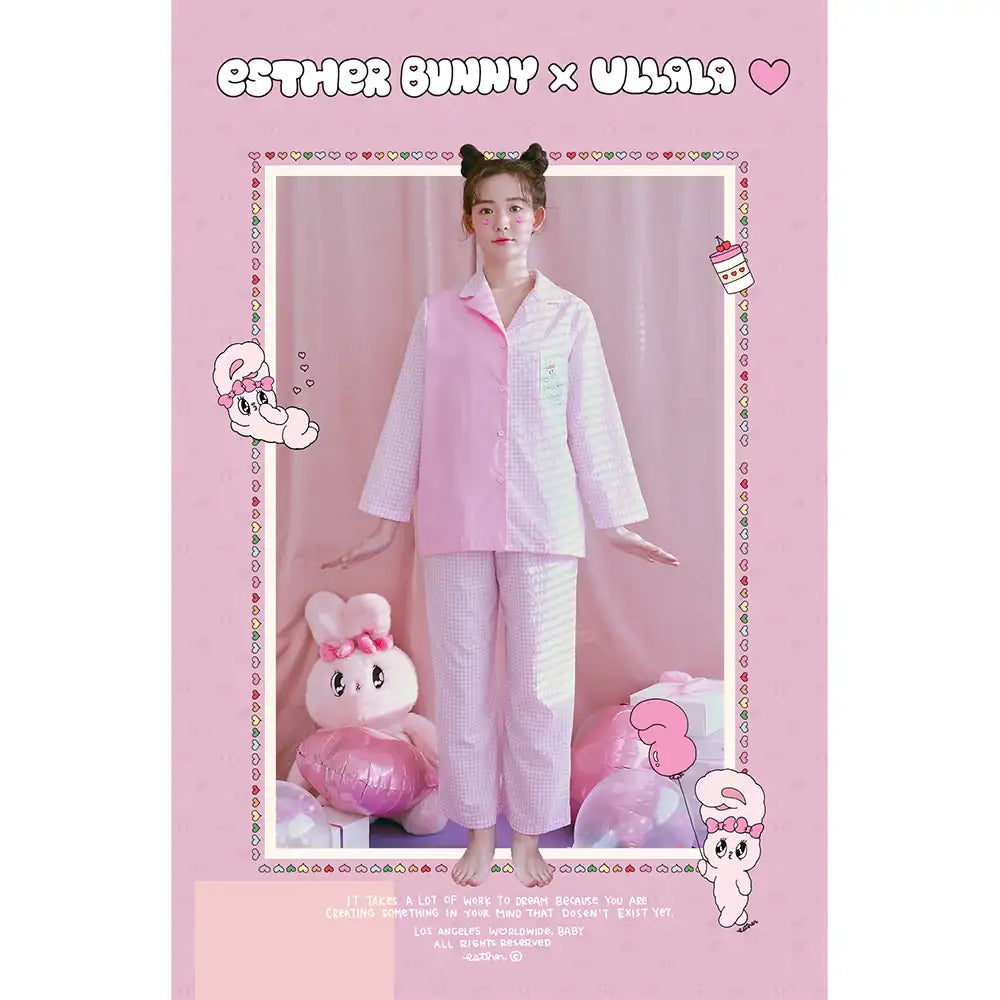 Esther Bunny x Ullala - Lovely Bunny Fair Pink Pajamas Set - Esther Bunny x Ullala - Clothing - Harumio