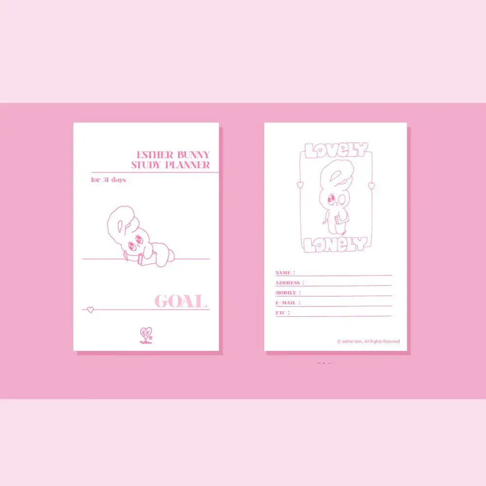 Esther Bunny - Study Planner for 31 Days - Esther Bunny - Accessories - Harumio