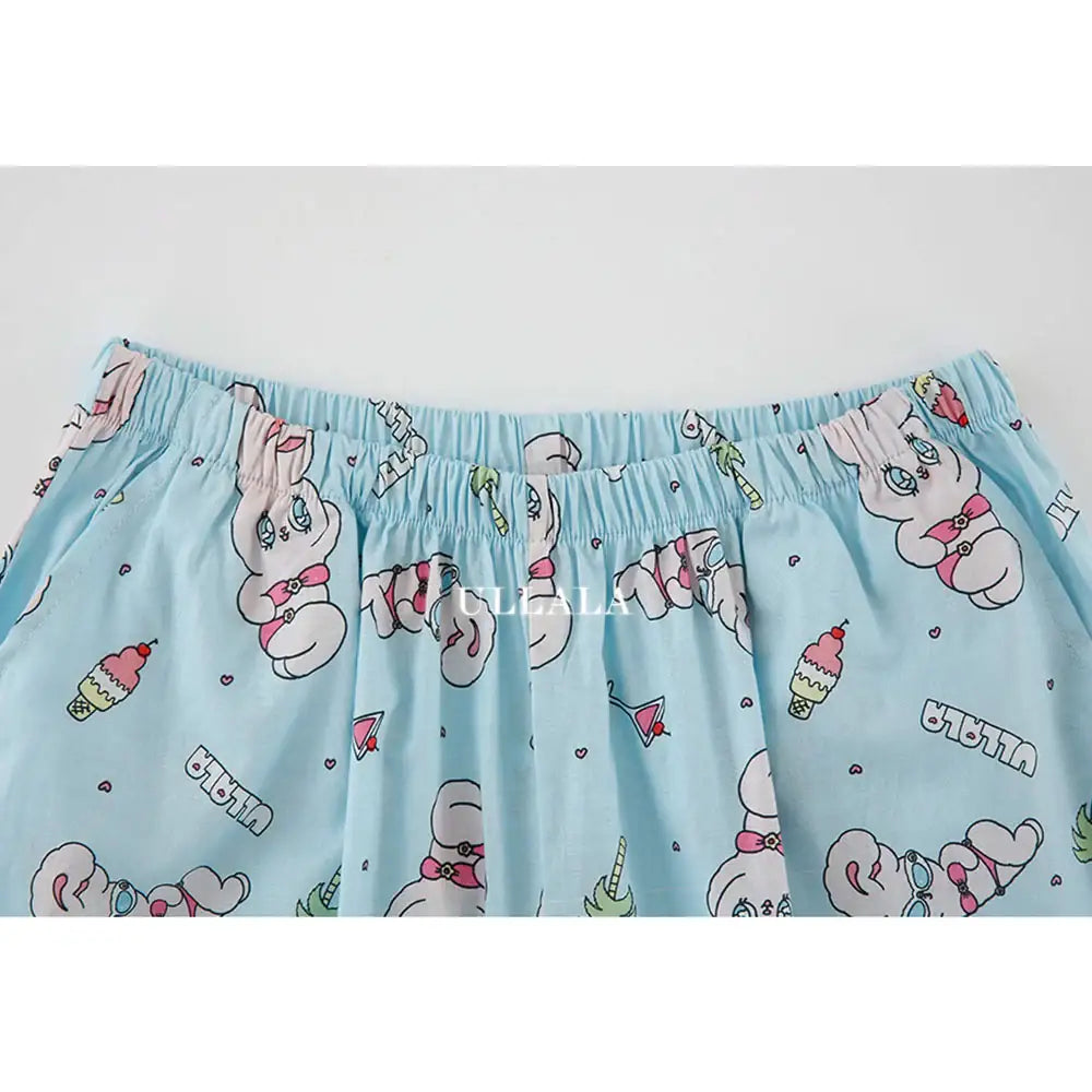 Esther Bunny x Ullala - Vacation Bunny Pajama Pants - Esther Bunny x Ullala - Clothing - Harumio