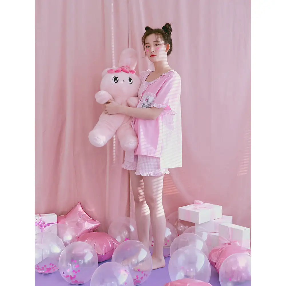 Esther Bunny x Ullala - Lovely Bunny Short Sleeve Pajamas Set - Esther Bunny x Ullala - Clothing - Harumio