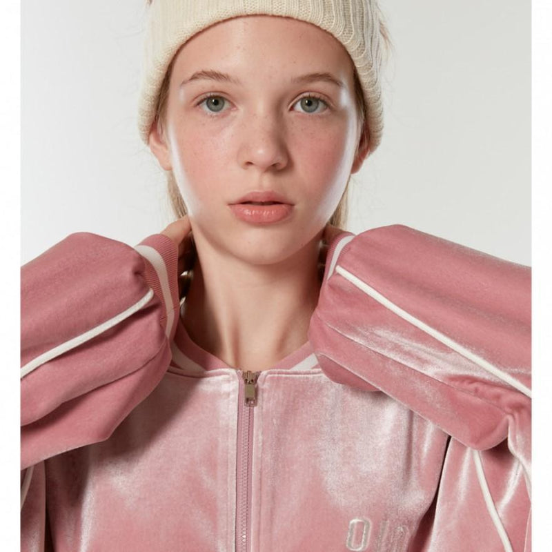 5252 by O!Oi - Velvet Track Jacket - Pink